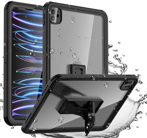 AICase wasserdichte Schutzhülle für iPad Pro 11 Zoll 2020/2021/2022 mit Lanyard und 360 Grad Rundumschutz mit Touch-Funktion, transparent, wasserdicht, stoßfest