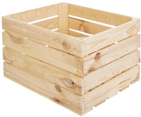 LAUBLUST Vintage Holzkiste Klein - Aufbewahrungskiste aus Holz | Geschenkkiste & Deko (Natur, 50 x 40 x 30 cm | XL)