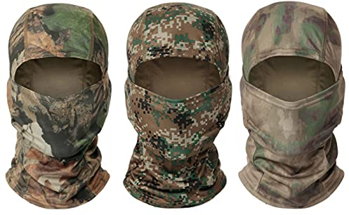 WarmHeartting Sturmhauben Jagd Balaclava Gesichtsmaske, Winddicht Camouflage Balaclava Taktische Kapuze Headwear, Mesh Helme Liner für Erwachsene Frauen und Männer