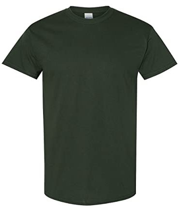 Gildan 5000 Men's Short Sleeve Heavy Cotton T-Shirt Tee, forest green, XXL