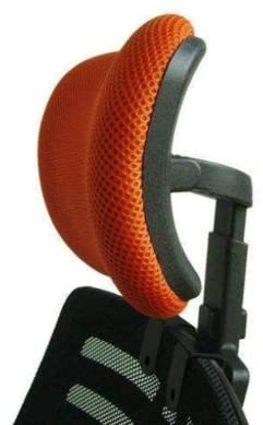 Cingc Verstellbare Kopfstütze für Bürostuhl, Drehgelenk, Nackenstütze und Rückenstütze für ergonomischen, hohen Drehstuhl, Chefsessel, orange, 3 cm Befestigungsclips