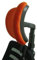 Cingc Verstellbare Kopfstütze für Bürostuhl, Drehgelenk, Nackenstütze und Rückenstütze für ergonomischen, hohen Drehstuhl, Chefsessel, orange, 3 cm Befestigungsclips