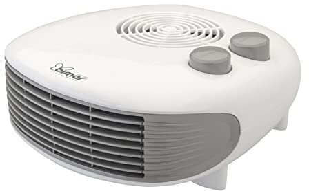 Bimar HF197 Termoventilatore Orizzontale a Basso Consumo 2000W per Riscaldare gli Ambienti Domestici con Termostato Regolabile, 2 Potenze di Riscaldamento e Funzione Ventilazione