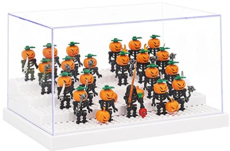 Tingacraft Acryl Vitrine Schaukasten (24,2 x 15,7 x 13 cm) für Minifiguren, Weiß