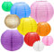Lampions Bunt Papierlampenschirm Rund Papierlampions 20 Stück Papierlampe Lampenschirm Lampenschirme Aus Papier Papierlampion Papierlaternen für Draußen Partydekorationen (4 ”, 6”, 8 ”, 10” 9 Farben)