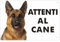Pubblimania PASTORE TEDESCO Attenti al Cane Cartello in metallo Alluminio, spessore 3mm (Cm 20x15)