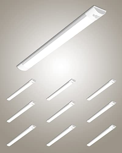 Bellanny 10Pcs LED Feuchtraumleuchte 90cm, 30W 3600LM LED Deckenleucht Röhre Licht, 4500K Werkstattlampe - 2,5cm flach Lampe, 130° Abstrahlwinkel Deckenlampe für Wohnzimmer Badzimmer Küche Garage Büro