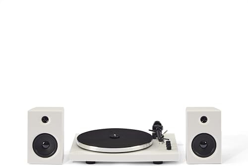Crosley T150C-WH Giradischi Bluetooth a 2 velocità con braccio ponderato e altoparlanti stereo, bianco