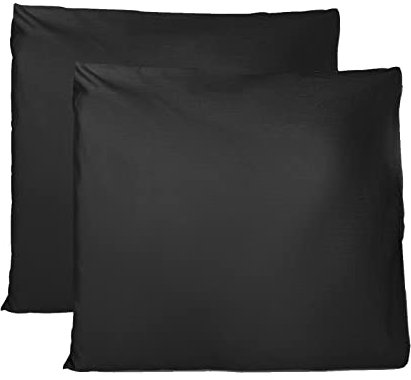Taie Oreiller 100% Coton 60x60 CM Lot De 2, Taie d'oreiller Rectangulaire 100% Puro Coton avec Fermeture - Black