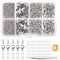300 Pcs Jewellery Clasps Set, Lobster Clasps with Jump Rings, Crimp Ends, Chain Extender, Jump Ring Opener and Tweezer, Bracelet Clasps Necklace Connectors for Jewellery Making DIY Craft (Silver)