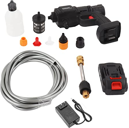 Idropulitrice Ad Alta Pressione per Auto Senza Fili Idropulitrice Elettrica Multifunzionale Idropulitrice Portatile 600W 350PSI Batteria Al Litio 100‑240V Pistola Ad Acqua per Lavaggio Auto Senza Fili