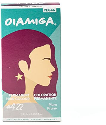 Oiamiga Plum Permanent Hair Dye, Inclusive Hair Colour for All Hair Types, Rapid Processing, Made with Natural Ingredients, Vegan and Cruelty Free 120ml