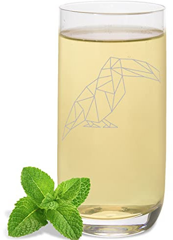 JUNIWORDS Longdrinkglas mit Gravur, Origami Tukan, Longdrinkglas (1003480)