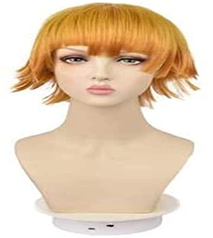 2022 Cos Wig Anime Dämon Slayer Agatsuma Zenitsu für Perücke Cosplay Comic Comic- mit Halloween Party Perücke Karneval Perücke Erwachsene Teenager