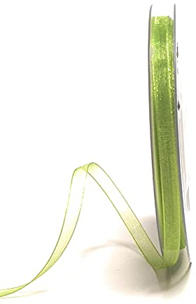 s.dekoda Schleifenband 50m x 6mm Grün - Apfelgrün Organza Chiffon Geschenkband Organzaband [1350-210]