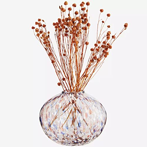 Madam Stoltz kleine Vase Blumenvase gemusterte Glasvase mit Punktemuster Tupfenmuster Splash Retro Skandi