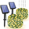 Ollny Solar Lichterkette aussen, 2x10M 100 LED lichterkette außen solar, 8 Modi IP67 wasserdicht Lichterkette outdoor für Garten Balkon Terrasse Baum Hof Party (Warmweiß)