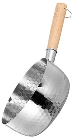 LIFKOME Edelstahl Suppentopf Mit Holzgriff Für Haushalt Beilagentopf Für Milch Nudelkochtopf Schmortopf Aus Langlebigem Material Auslaufsicher Und Praktisch Für Wandmontage