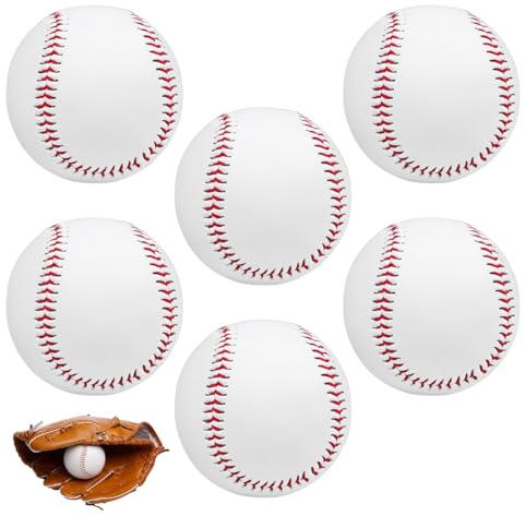 TOATELU 6 Stück Baseballs 9 Inch Handgenäht, Professionelle Baseballbälle für Erwachsene und Jugendliche