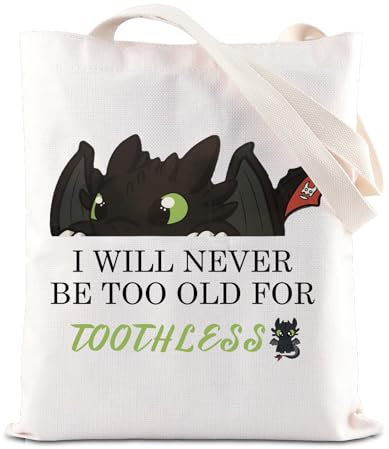 FOTAP Dragon Anime Tote Bag Black Dragon Gift Dragon Lover Shoulder Bag Anime Characters Lover Gift Figment Gift, weiß, 14.56INCHES