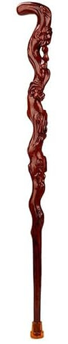 Krücke, Gehstock aus Birnenholz, gravierter Kopfgriff, Gehstock, hochwertig, geeignet als Geschenk für ältere Menschen, 92 cm, Krücke-11,19, ideal für Männer oder Frauen mit Akti. Es ist so nett von