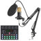 Micro à Condensateur Cardioïde, Carte Son à Double Canal, Ensemble de Supports de Microphone Multi-Effets Sonores avec Puce DSP pour la Diffusion en Direct