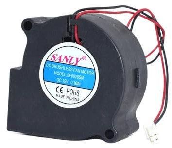 Senlifang para Sf6028sm DC12V 0.10a dos líneas silenciador Turbo ventilador humidificador deshumidificador 60 x 60 x 28 mm 6 cm ventilador de refrigeración