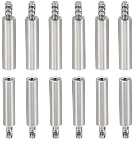 PATIKIL 12pcs M3 Separadores Roscados, M3*20+6mm Tornillo de Extensión de Acero Inoxidable Tuerca Pilar Macho Hembra Tornillo, Adaptadores de Rosca Macho Hembra Métrica, 3x5mm(ID*OD)