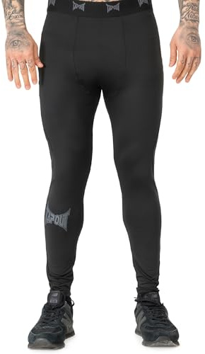 Tapout Herren Funktionsleggings schmale Passform Training Legging Black/Black L
