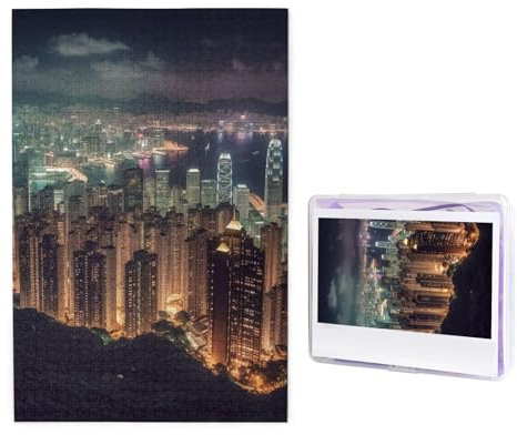 Hong Kong Jigsaw Puzzles 1000 Pieces Wooden Puzzle Personalized Photo Puzzle For Adults Picture Puzzle Custom Puzzle Wedding Puzzle For Birthday Valentines Day Anniversary