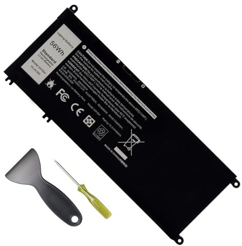Glaxcidy 33YDH Batterie pour Dell Inspiron 17 7000 7577 7773 7786 7779 2-en-1 G3 3579 3779 G5 5587 G7 7588 Latitude 3590 3580 3490 3380 Vostro 7580 7570 Série P30E P72F PVHT1 W7NKD [15.2V/56Wh]