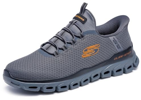 Skechers Men's Glide-Step Noxus Hands Free Slip-in Sneaker, Charcoal, 9.5 UK Wide
