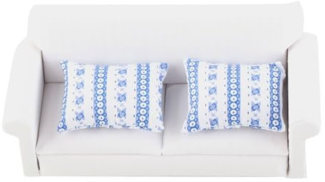 Puppenhaus Sofa, 1:12 Puppenhaus Möbel Miniatursofa Möbel Sofa Set mit Rückenkissen für Wohnbettzimmer Sofacouch mit Kissen Raumdekoration für -Sofa-Dekoration
