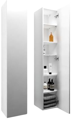 Milionmeblicom Hängeschrank Badezimmerschrank 160 cm x 30cm x 30 cm Badezimmermöbel Klappbarer Badezimmer Wandschrank Teleskopöffnung Tür rechts/Links - Mattweiß