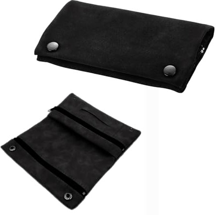 Tabakbeutel für Drehtabak Leder,Tragbar Schwarz Drehtabak Tasche,Faltbar PU Leder Dreh Taschen,Tabackbeutel mit Reißverschlusstaschen und Magnetverschluss,für Leicht zu Tragende Zigaretten