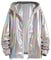 dsdgSae Herren Metallic Nightclub Jacke Slim Fit Reißverschluss Varsity Baseball Bomber Glänzend Party Dance Disco Jacken Lässig Übergangsjacke Casual Sweatjacke Leichte Windjacke Karneval Kostüm