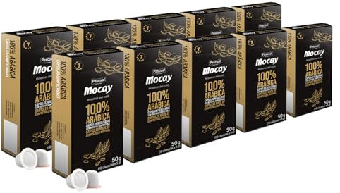 Café Mocay - Cápsulas Compatibles con Nespresso, Compostables, 100% Arábica, Tueste Natural - Pack 10x10, Total 100 unidades.