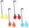 JIYIN 4 Stück Mini Zuckerzange Klein, Silikon Essen Zange Edelstahl Lebensmittelzange Servierzange Süßigkeiten Candy Clip Gebäckzange für BBQ Küche Bar Party Büfett