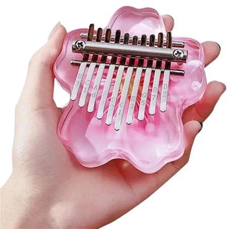 10 Tasten Kalimba Mini Musiktastatur Acryl Transparent Kalimba Instrument Blüten Kalimbas Fingerklaviere(Style 3)