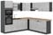 Vicco Eckküche R-Line, Küchenzeile in L-Form, Beton/Anthrazit, 237 x 247 cm, AP Eiche
