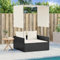Xichuzi Doppel-Sonnenliege mit Dach und Vorhängen Schwarz Poly-Rattan, Gartenliege, Liegestuhl, Sonnenstuhl, Sonneninsel Outdoor, Liegen, Gartenmöbel, Bäderliege, Relaxliege - 4002755