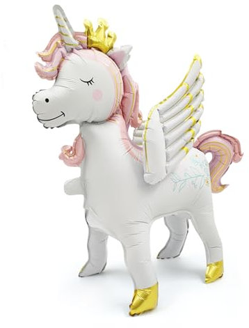 KOBOKO Einhorn Luftballon Rosa, Stehend Einhorn Ballon Deko Kindergeburtstag, 3D Folienballon Einhorn Geburtstagsdeko Mädchen, Unicorn Deko Folienballon Tiere für Kinder Geburtstag Party