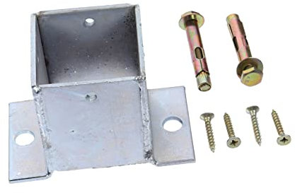 Angoily Heavy Duty Post Base Cover for Square Posts Fence Post Base Brackets with Screws Inner Height for Deck and Garden Use