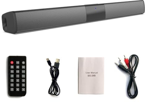 reamhome Barra de Sonido BS-28B Altavoz Bluetooth EstéReo Sonido de Cine en Casa Altavoz PortáTil InaláMbrico de Escritorio Multifuncional
