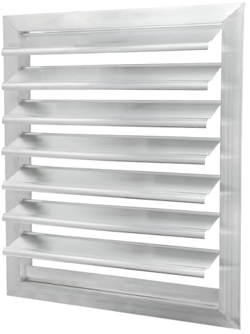 PATIKIL Grille D'Aération En Aluminium 16x16 Pouces Pour Serre Système | Grille Carrée À Fermeture Automatique, Volet À Lames Grille D'Extraction Ventilation Automatique Par Gravité