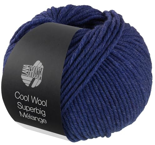 LANA GROSSA Meilenweit Superbig Melange | Extrafeine Merinowolle, waschmaschinenfest und filzfrei | Handstrickgarn aus 100% Schurwolle (extrafine) | 50g Wolle zum Stricken & Häkeln | 80m Garn FB 208