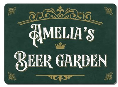 Personalised Beer Garden Sign – Custom Vintage-Style Metal Plaque for Garden Bar or Patio