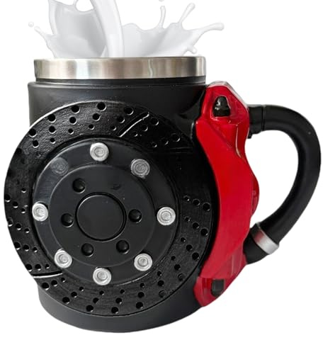 Bremsscheibenbecher -Brems -Pad -Design coole Tassen - Brrake Pad Tasse, Kaffee -Teetasse mit komfortables Griff | Mikrowelle und Spülmaschine safar Fahrradbecher für Fahrer | Neuheit Geschenk für Mot