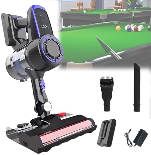 Feiphla Electric Billiard Table Cloth Cleaner, Snooker Pool Tables, Billiard Pool Table Cloth Brush Cleaner Cordless Vacuum Cleaner with 2rd Gear, Detachable Battery