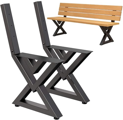 DanDiBo 2X Bankgestell mit Lehne Metall Set DIY Bank Füße Bankkufen Bankbeine 96669 Sitzgestell für Gartenbank Robust Stabil